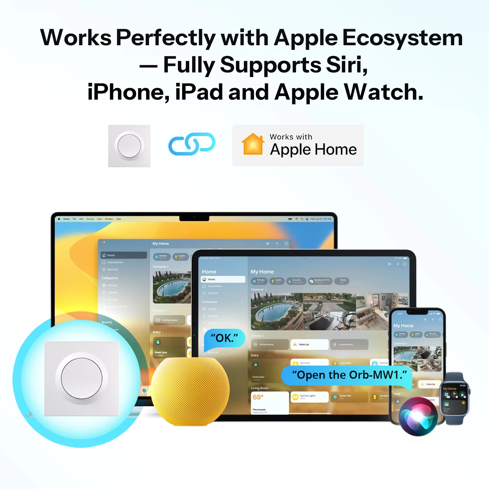 SONOFF MINIR4M-E Matter Over WiFi Inteligentny Włącznik Ścienny Orb-MW1 Seria Fusion Sterowanie Głosowe Google Home Alexa Kompatybilny z Apple Home