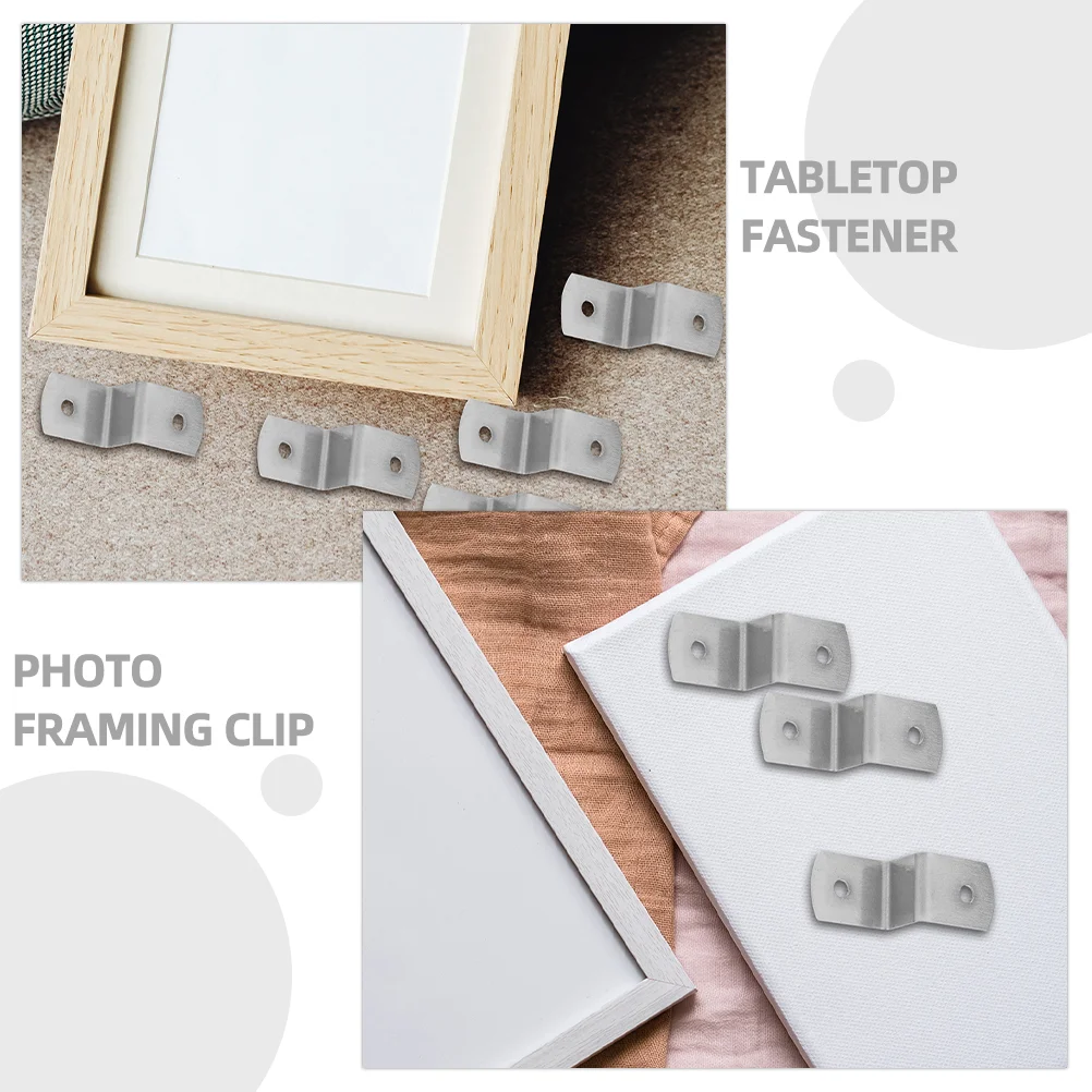 50 Pcs Corner Code Hardware Hook Z Clips Picture Frames Canvas for Framing Backing Wrap Angle