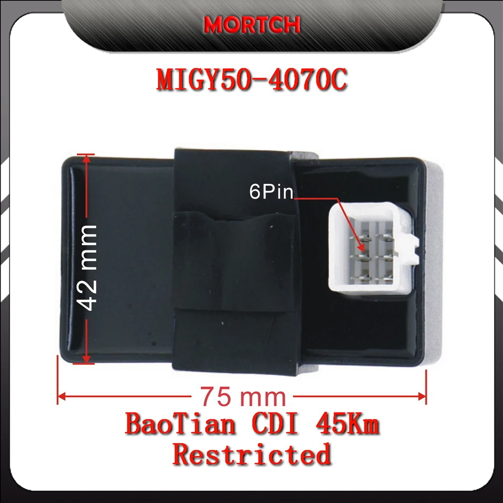 cdi-gy6-baotian-6-pinos-45km-restrito-50-4070c-compativel-com-scooter-moped-chines-gy6-50cc-motor-139qmb