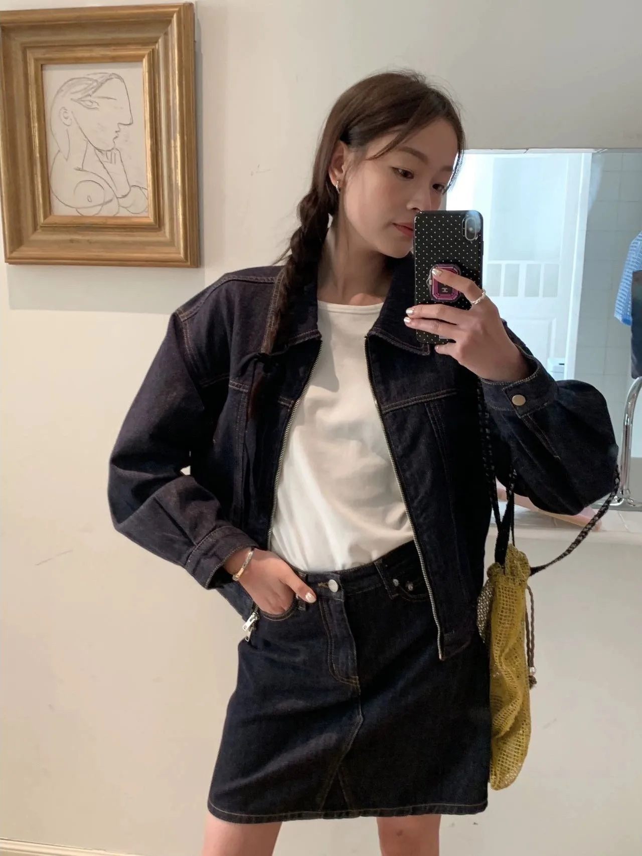 

Spring 2026 Dongdaemun Denim Jacket And Skirt Set High Waist Short Skirt Long Sleeve Casual Sportswear Female Fashion