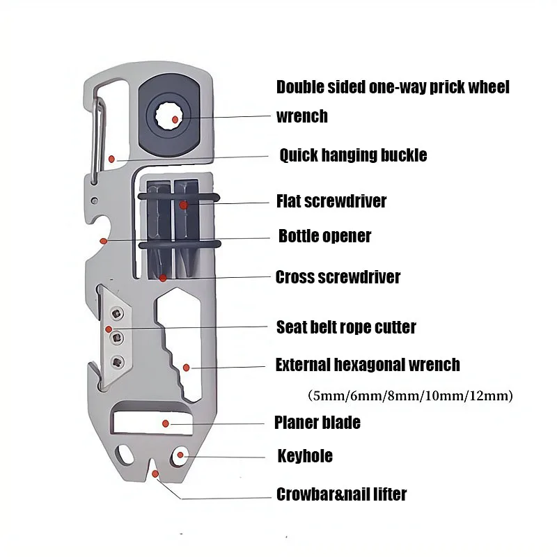 10 IN 1 Ratchet Screwdriver Multifunctional Crowbar Mini EDC Multitool Allen Wrench Bottle Opener Outdoor Bike Repair Tools