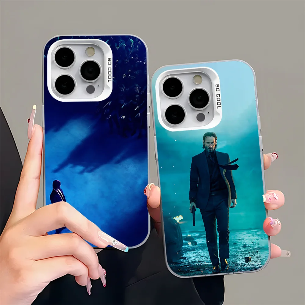 

Killer Johns W-Wick Phone Case For iPhone 16,15,14,13,12,11,Pro,Max,Plus,Mini,XS,SE Anti Fall Gray Silver Matte Hard Bumper