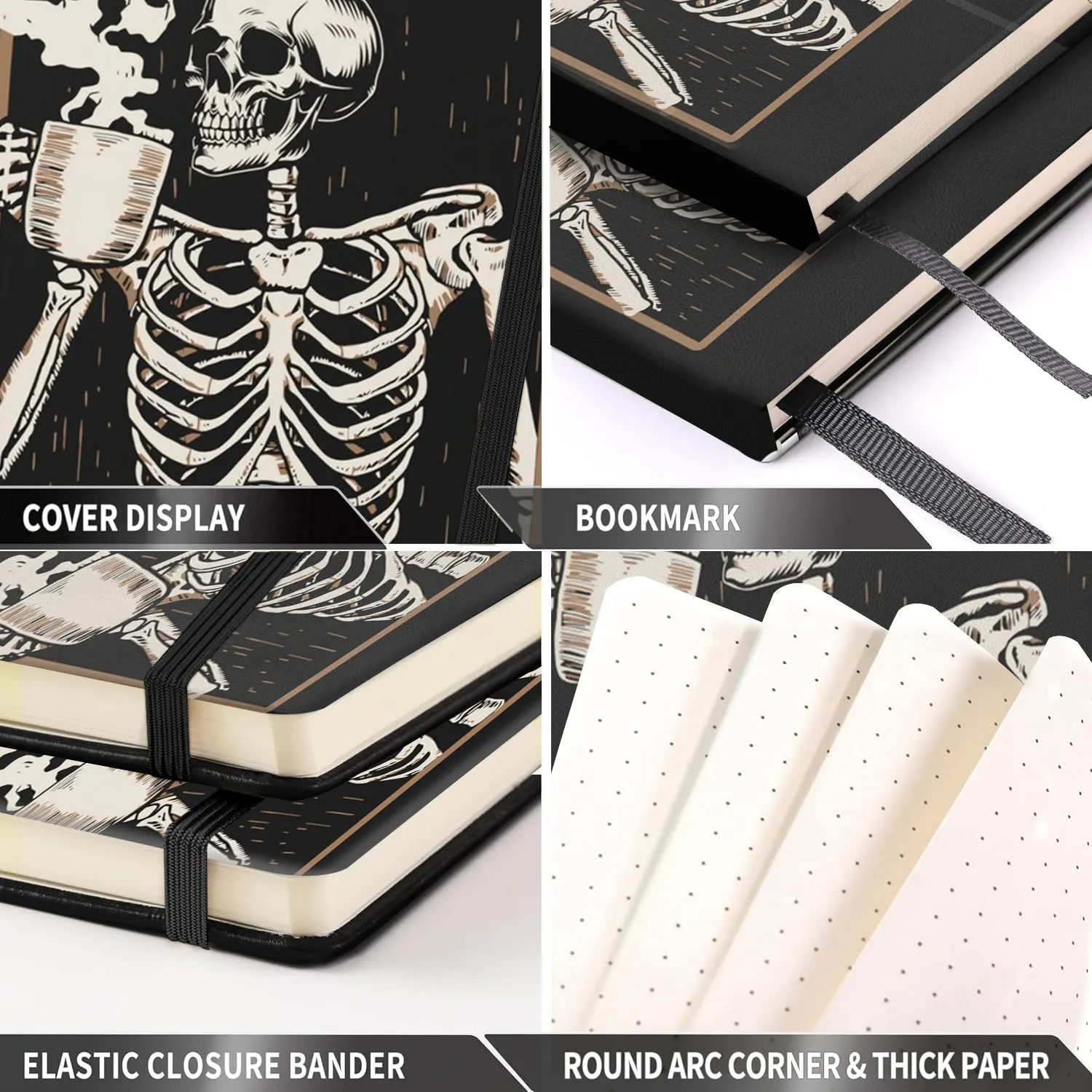 1pc Journal,Lined Hardcover ,Premium Thick Paper With Inner Pocket For Writing Note Taking Office School-Gothic Notebook