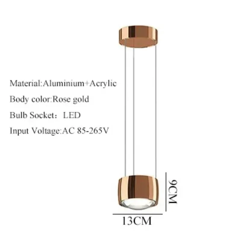 الحديثة قابل للتعديل تعليق الذهبي قلادة LED أضواء المطبخ جزيرة غرفة الطعام غرفة نوم يمكن المسح الضوئي بواسطة مصابيح معلقة يدوية