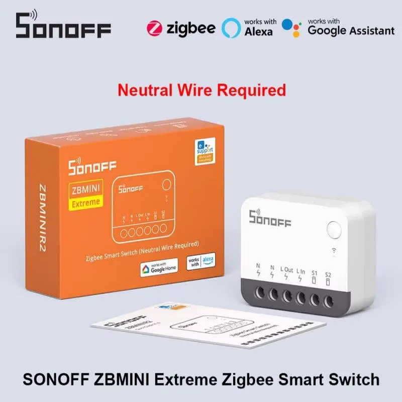 

SONOFF ZBMINIR2 Extreme Zigbee Smart Switch, съемное реле, внешний переключатель, дистанционное управление через EWeLink, совместимый с Zigbee Hub