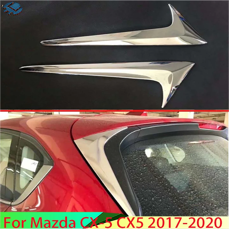 

Для Mazda CX-5 CX5 2017-2020 автомобильные аксессуары ABS хромированная боковая крышка спойлера заднего окна накладка молдинг гарнир рамка Стайлинг 2019