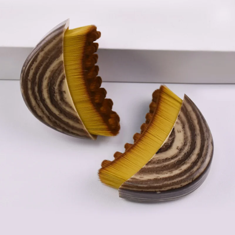 RANCAI Pennello per il viso con drenaggio linfatico: setole di cinghiale naturali, design in marmo, trucco, occhi, collo e cura della barba