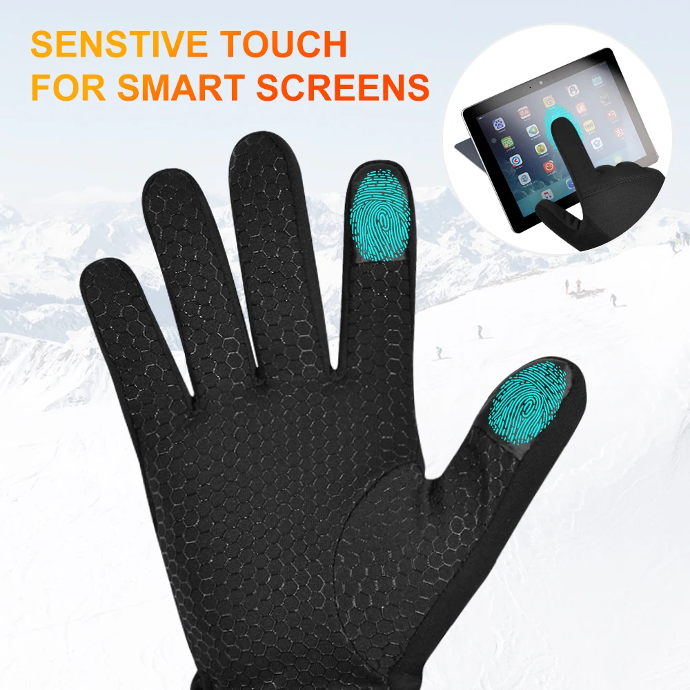 Rechargeable Electric Heated Gloves Waterproof Women Men Touch Screen Thermal Motorcycle Gloves Heated Motorbike Skiing Ridding