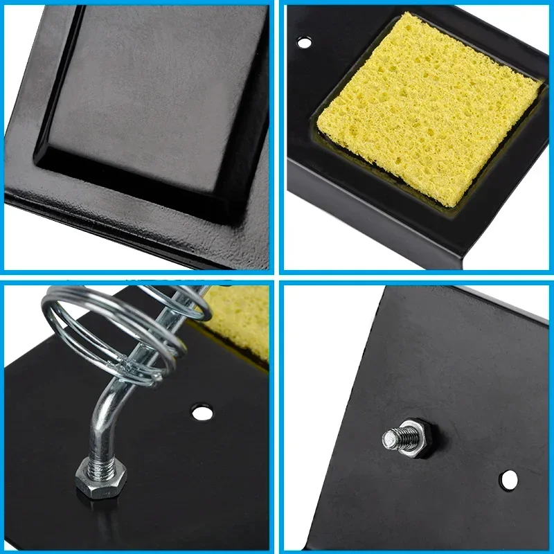 Electric Soldering Iron Stand with Sponge Cleaning Pads Universal High-Temperature Resistant Soldering Holder view 6