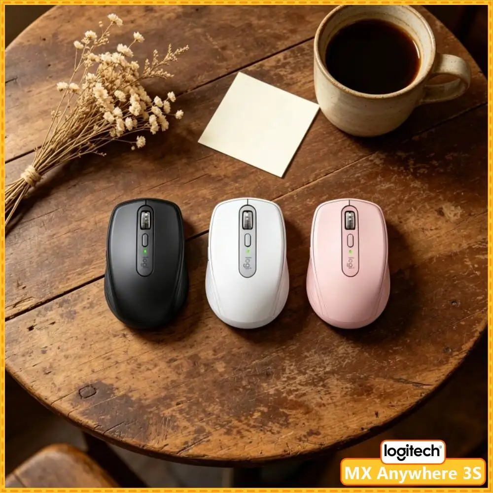 Ergonomic MX Anywhere 3S - 8K DPI, 3-Device Sync, Silent Click, Ideal for Auto Shop Office & Training Hall Work