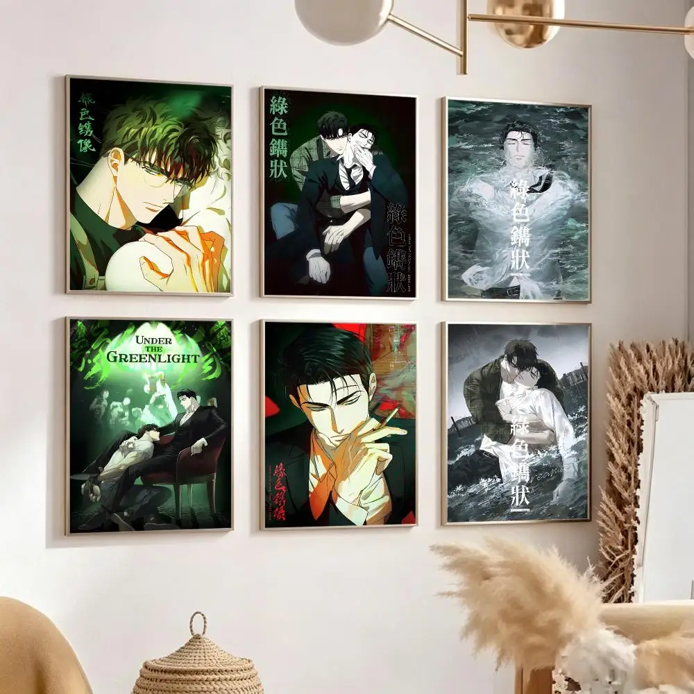Manhwa Under the Green Light Poster Poster Trendy Aesthetic SelfAdhesive HD Wall Decor Home Café Bedroom Room Decoration Gift