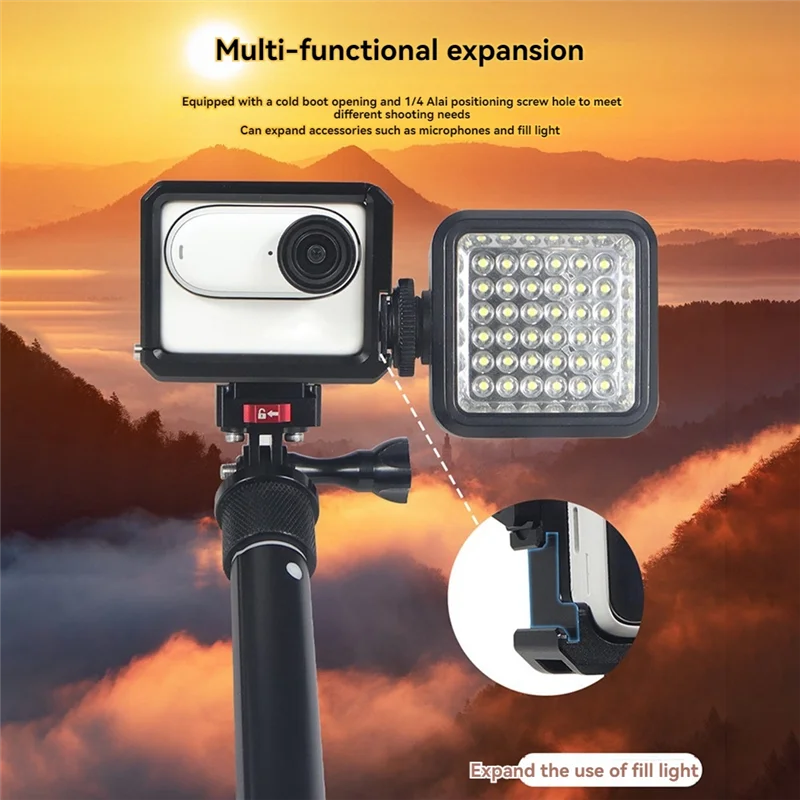 

For Insta360 GO3 / GO 3S Ultra Light Metal Cage Frame Case Protective Shell Protector Accessories Dual Cold Shoes
