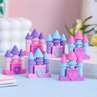 1 Set Lytwtw's Cute Kawaii Princess Dream Castle Rubber Eraser Novelty Stationery Office School Supplies