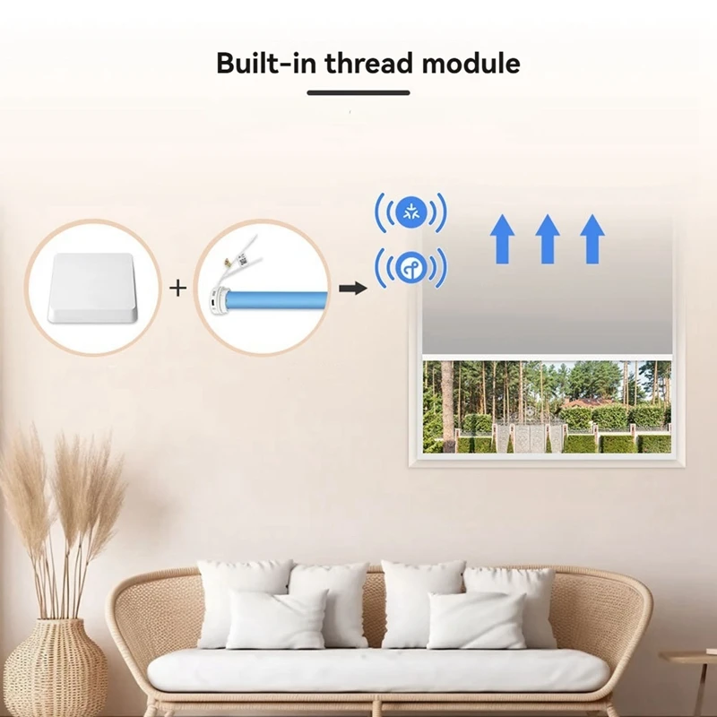 AB09-Matter Over Thread Smart Roller Shade Blinds Motor Built In Battery For 38Mm Tube App