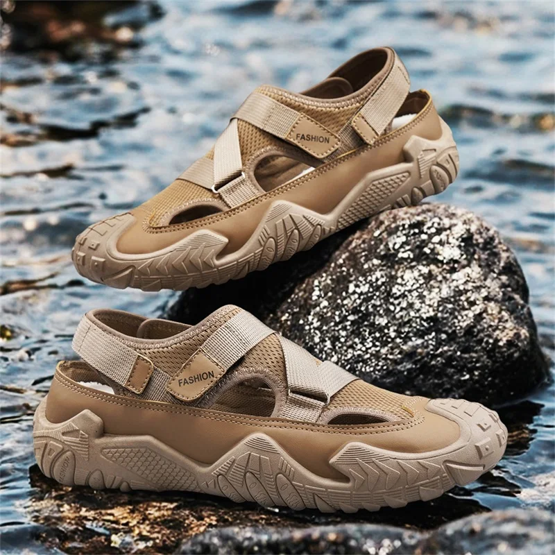  New Men Closed Toe Water Sandals Breathable Quick Dry Aqua Shoes Non‑Slip Outdoor Casual Slide Beach Trekking Summer Footwear