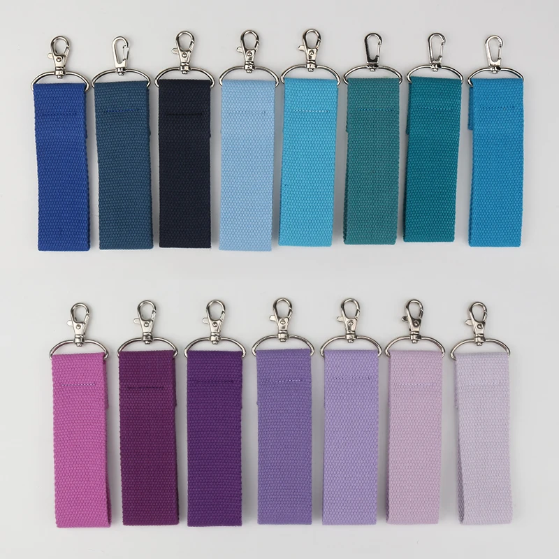 Solid Color Ribbon Keyrings Keychain Lanyard 3.8cm Width Business Gift Key Chain Men Women Car Key Strap Waist Wallet Keychains