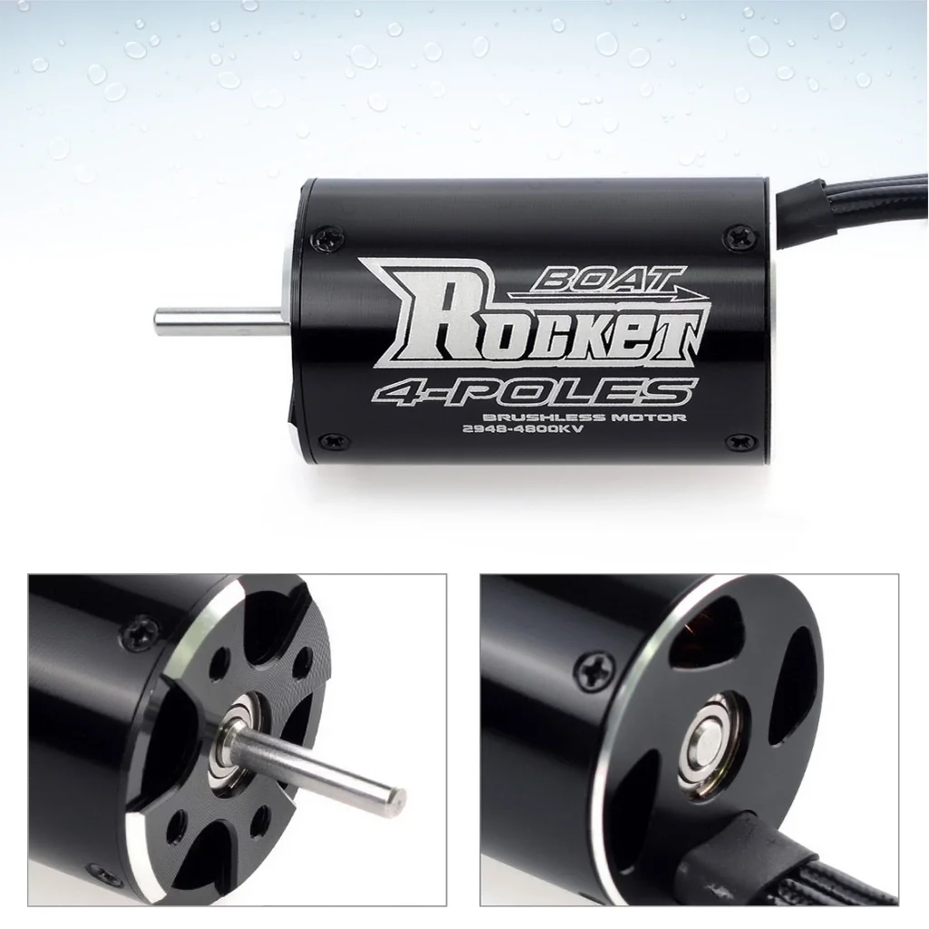 Rocket 2948 3450KV 4800KV 4 Poles Brushless Waterproof Motor w/29-S for Traxxas Blast Feilun FT011 600-800mm RC Boat Car