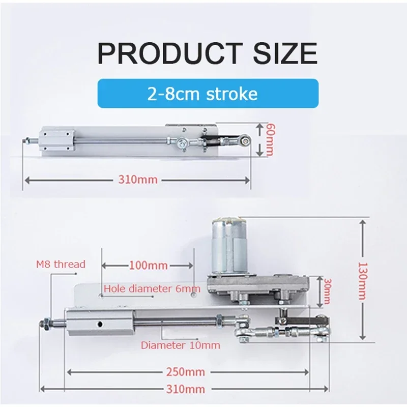 forforReciprocating Cycle Linear Actuator Stroke 2-8CM/3-15CM Variable Speed With Suction Cup 100V-240V DC Telescopic Motor 45~2