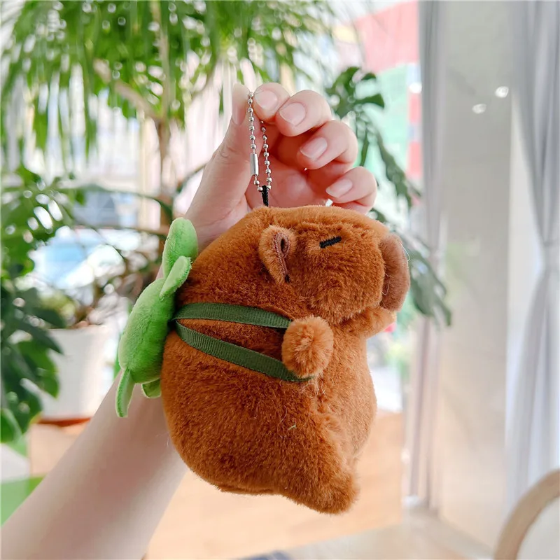 Kawaii Capibara Plushies Keychain Toys Cartoon Pendant Soft Stuffed Dolls Keychains Backpack Car Bag Key Rings Decor Kids Gifts