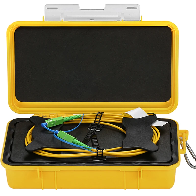 SC/APC-SC/APC 500M 1KM 2KM Fiber Optic OTDR Launch Cable Box 9/125 SM 1310/1550nm Test Extender Optical Fiber Jumper Box