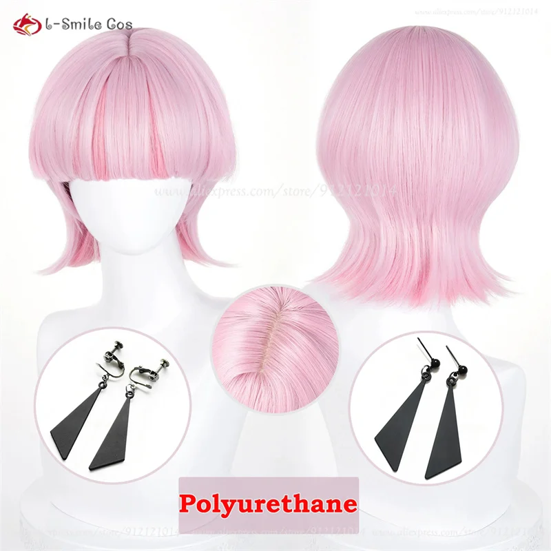 

Panty Stocking New Angel Polyester Polyurethane Cosplay Wig 30cm Pink Mixed Wigs For Women Men Heat Resistant Synthetic Hair