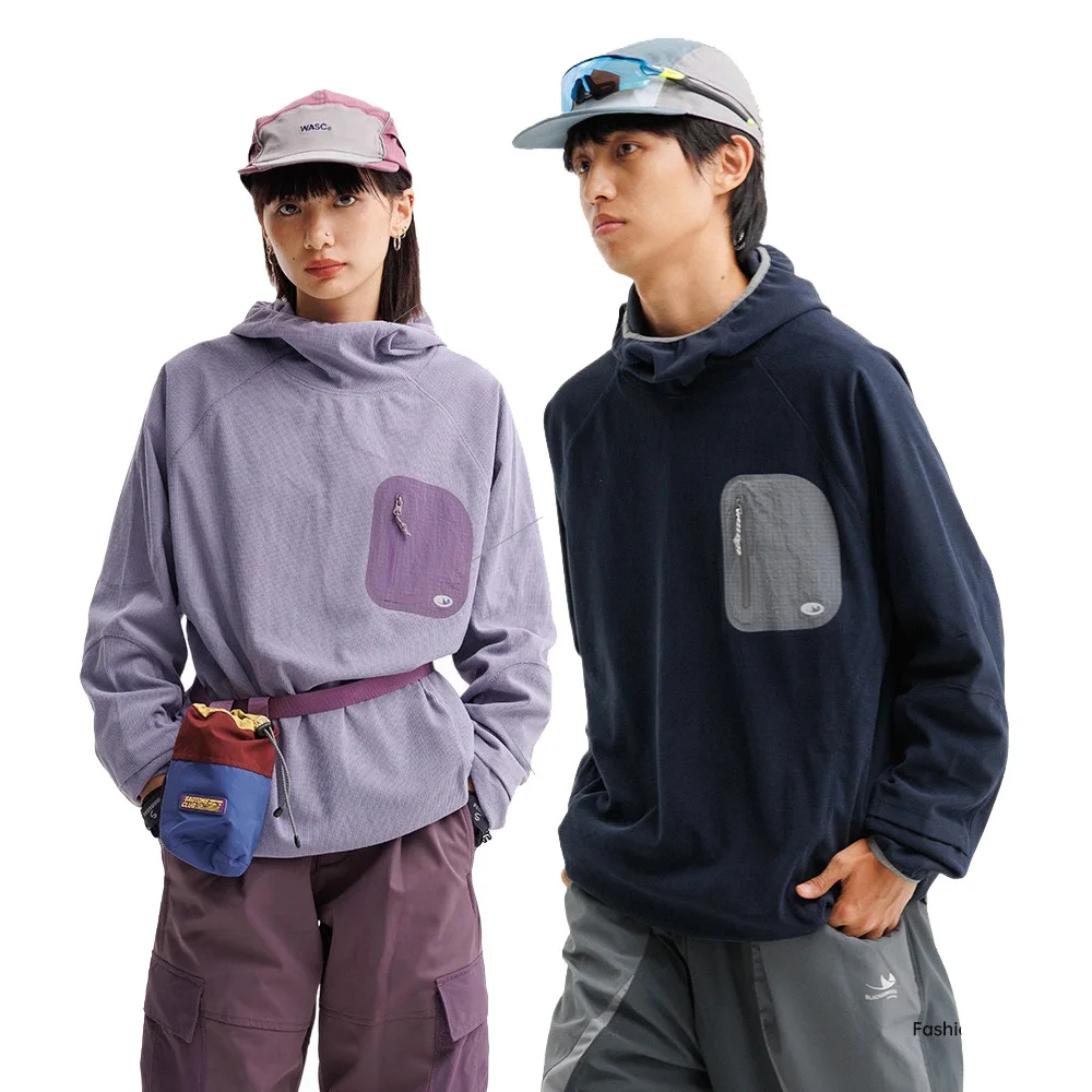 Outdoor Sport Hoodies Men Women Lightweight Fleece Long Sleeve Breathable Pullovers Hooded Sweatshirt Unisex Track T Shirts Tops