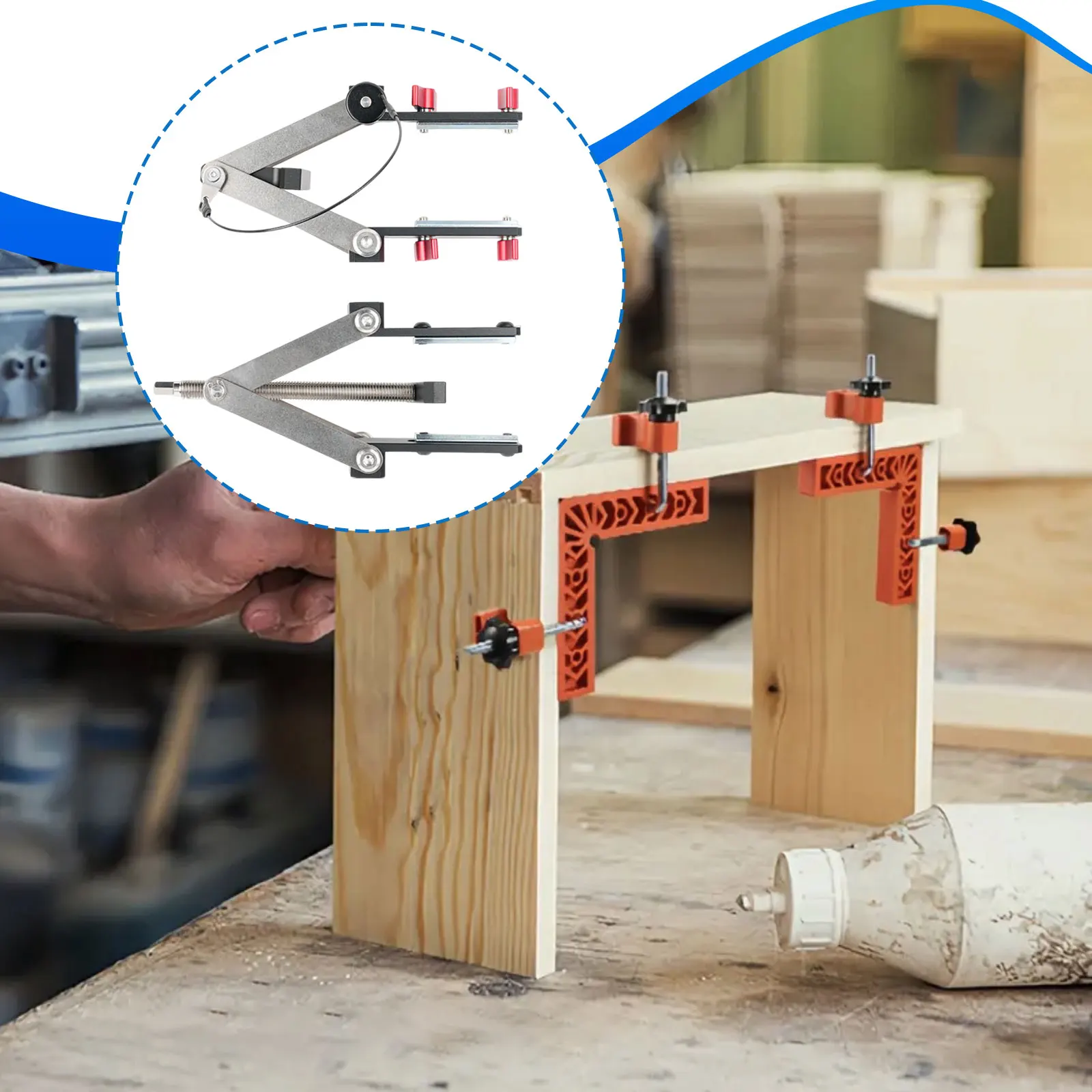 

Woodworking Panel Clamp 4 Way Pressure Panel Clamp Portable Splicing Board Clamp Supplies for Carpentry Woodworking Tool