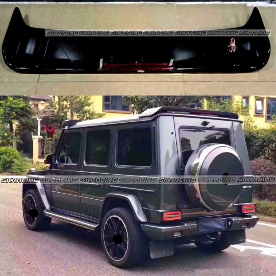 

Decorative Accessories Glossy Black Rear Roof Spoiler Wing Lip W/LED For Mercedes Benz W463 G550 G63AMG Car Bodykit