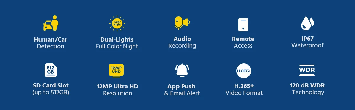 ANNKE H1200 12MP Sicherheitskamerasystem, H.265+ 8CH NVR, 8 Stück 12MP UHD PoE IP Bullet-Kameras mit Smart Dual Light, KI-Mensch- und Fahrzeugerkennung, Farbnachtsicht für Außenüberwachung – Detail 2