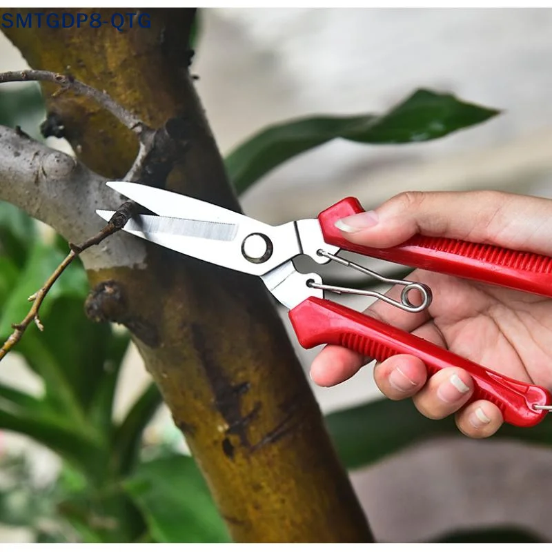 HOT Garden Scissors Straight Head Pruning Shears Non-slip Handle Stainless Steel Outils Manuels Household Bonsai Pruing Scissors