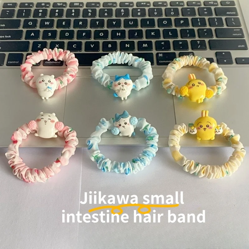 Chiikawa Small Intestine Hair Ring Printed Cartoon Chiikawa Hair Accessories Usaki Small Eight Girl Student Rubber Band