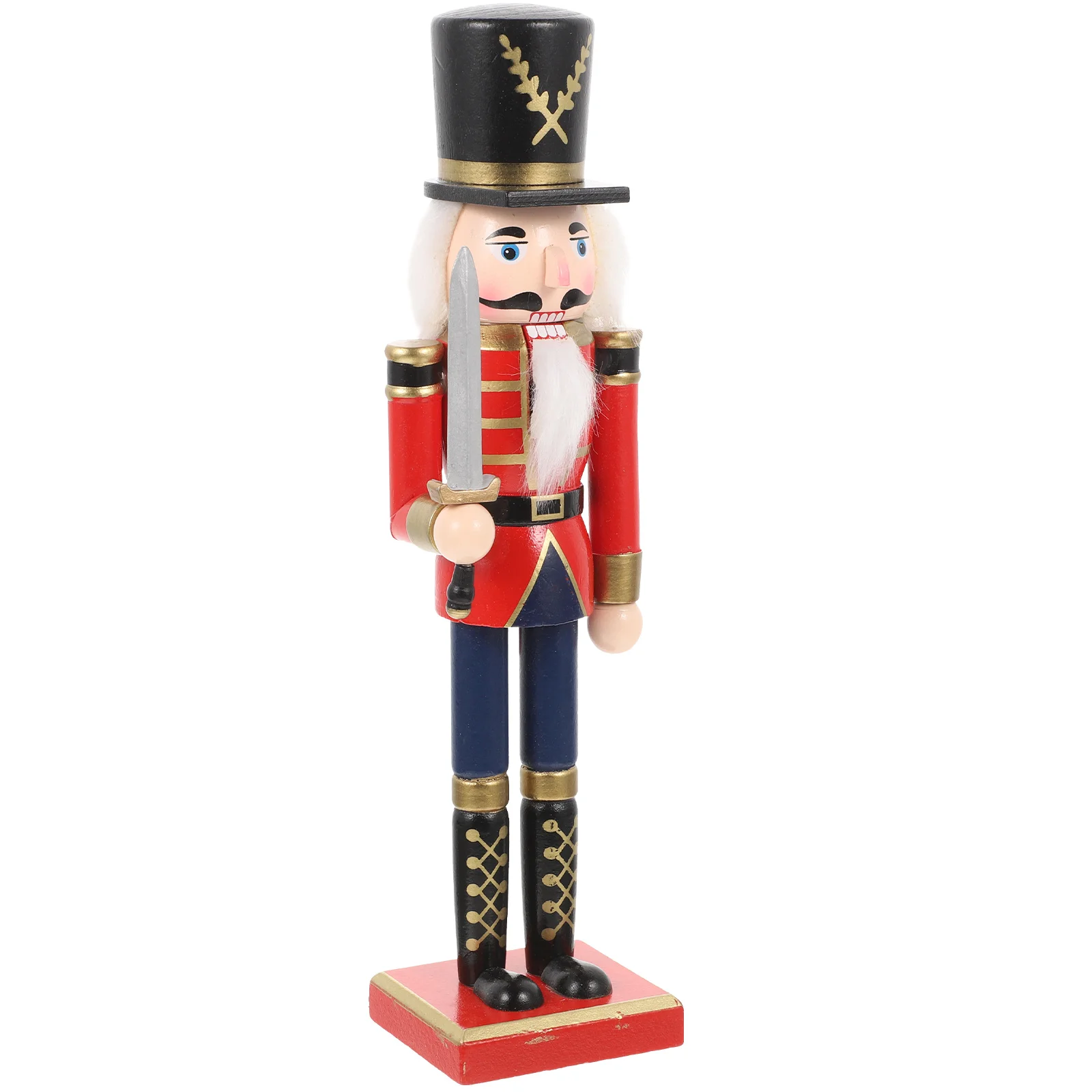

Wooden Soldier Decor Christmas Nutcracker Figure Sturdy Craftsmanship Home Office Desktop Ornament Xmas Gift Party Supplies Wood