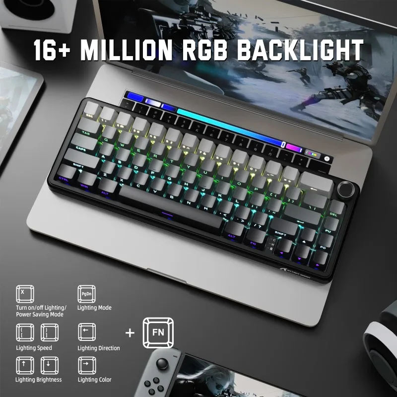 Attack Shark X66 mechanical keyboard Bluetooth three-mode linear axis heat exchange GASKET structure gaming keyboard Agile