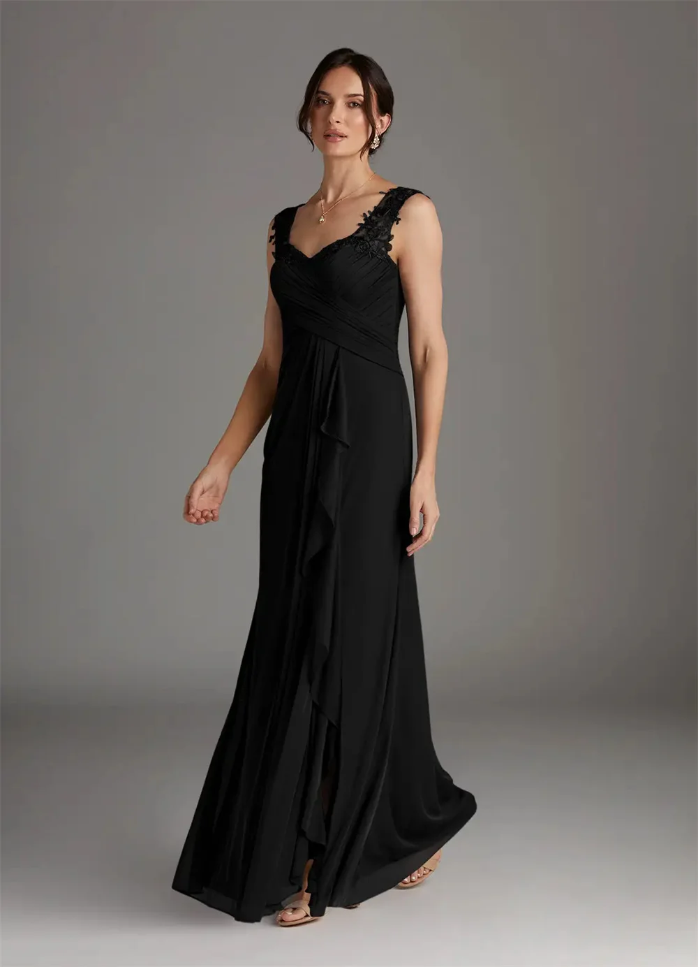 2025 فستان أم العروس زفاف دانتيل مطوي بدون أكمام كشكش فستان الأم ثوب مسائي رسمي للنساء مخصص