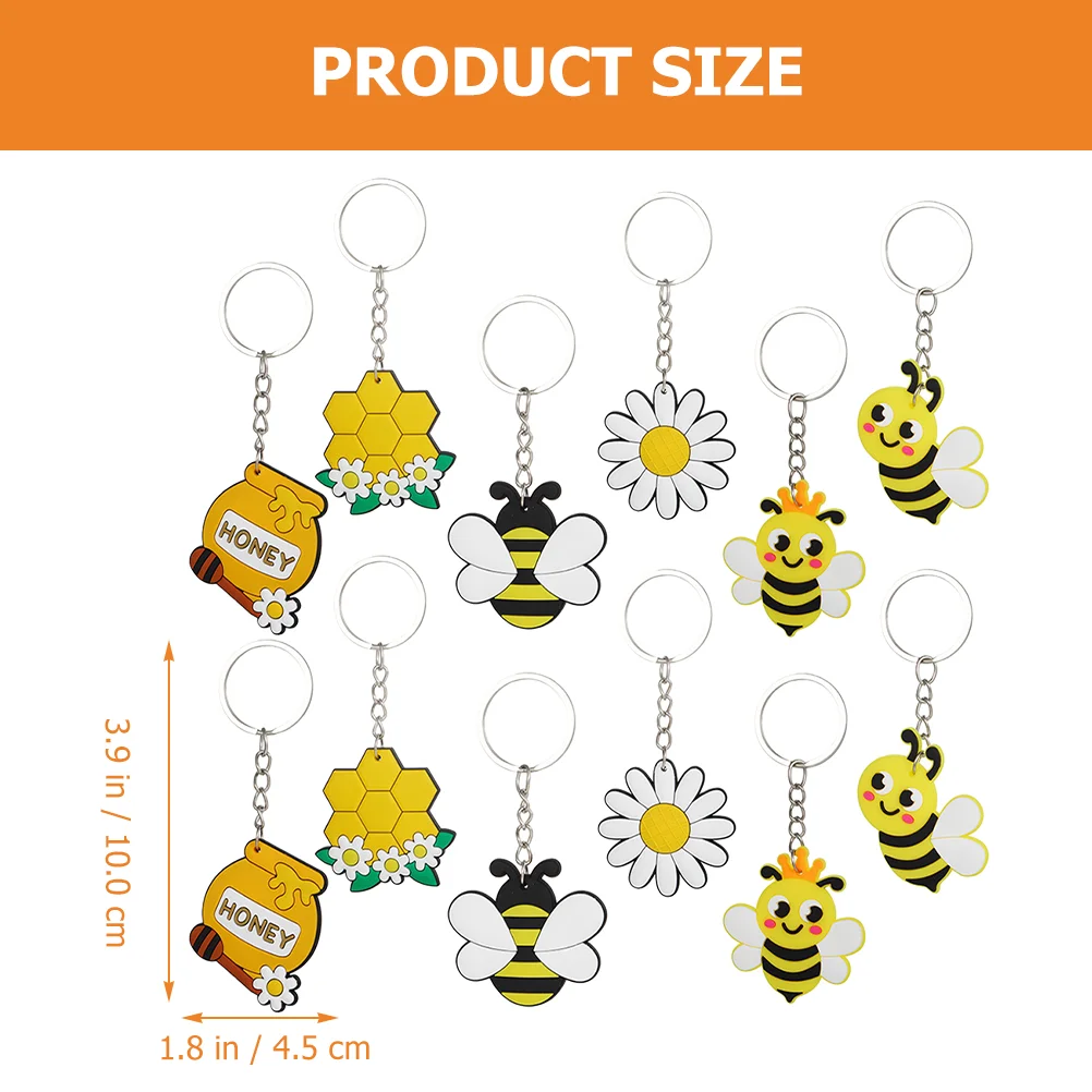 12 Pcs Bag Honeycomb Decorations Key Chain Baby Purse Accessories Ring Backpack Metal Child