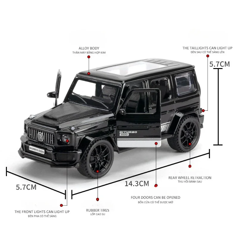 Simulation 1/32 Benz G800 Off Road Vehicle Model Alloy Diecast Toy Vehicle Children Boy Car Toy Gift Birthday Miniature Voiture