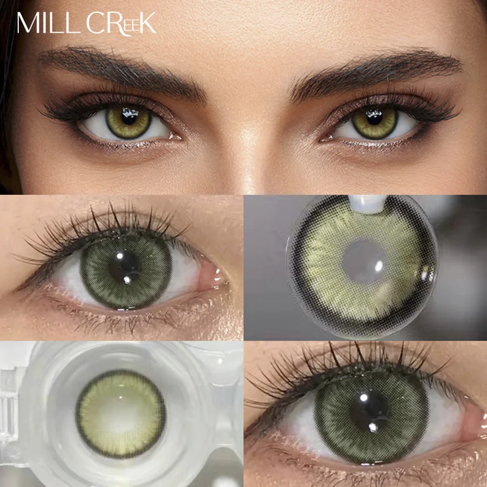 MILL CREEK 2 unidades de lentes de contato coloridas para miopia para olhos com dioptrias de alta qualidade, lentes de maquiagem para olhos de pupila, envio rápido