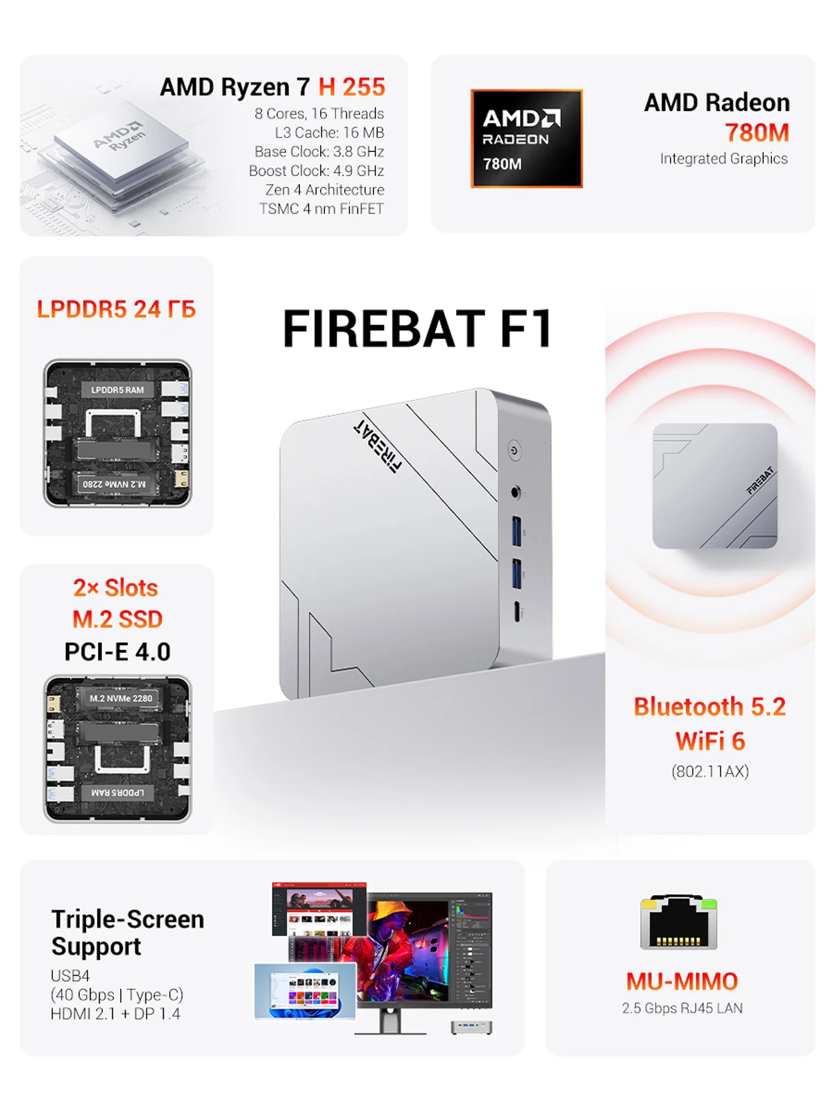 Firebat F1 미니 PC AMD Ryzen 7 H - Pc Gaming Ryzen 7 리뷰 및 가격