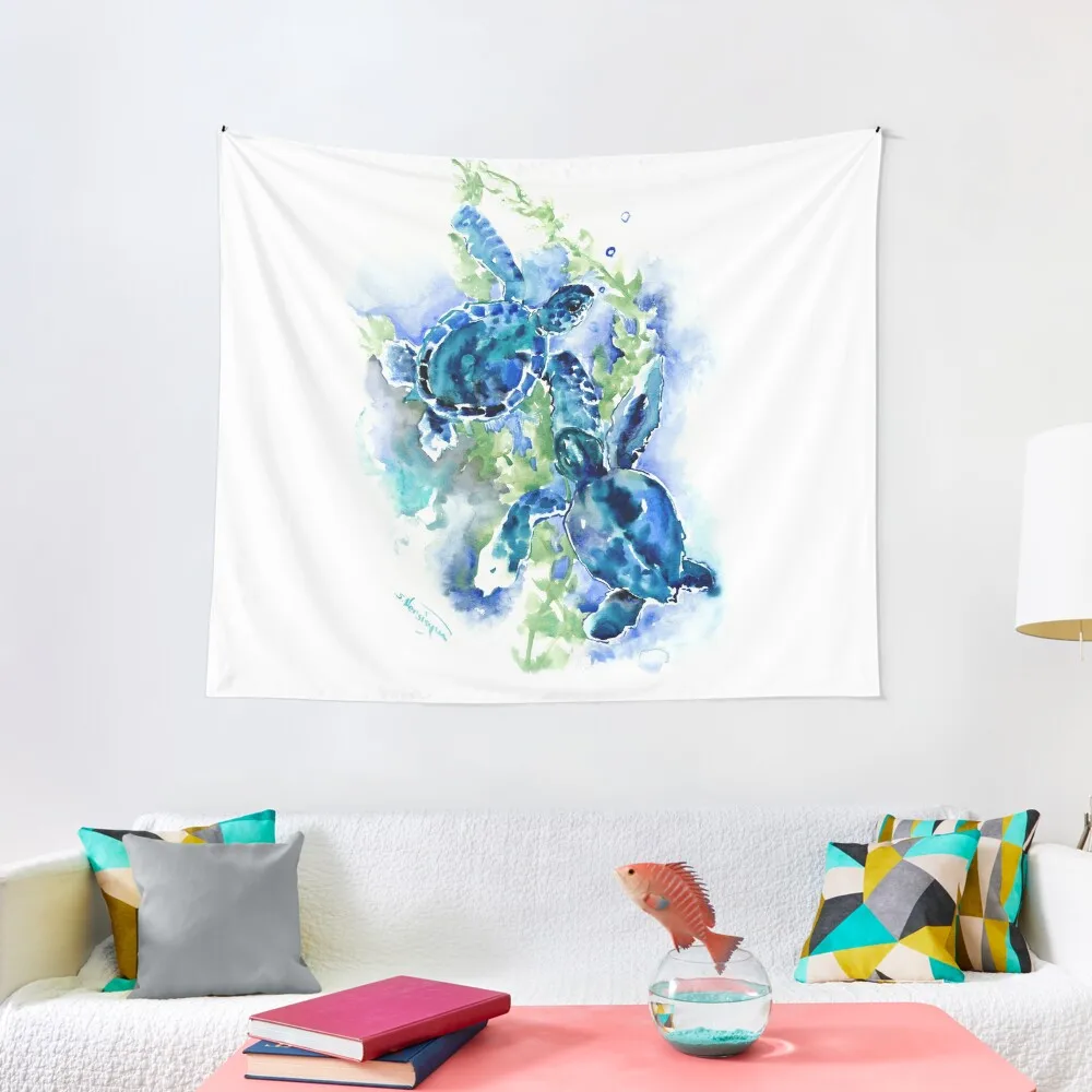 

Sea Turtles Turquoise BLue design Tapestry Decor Home Kawaii Room Decor Wall Hanging Decor Tapestry