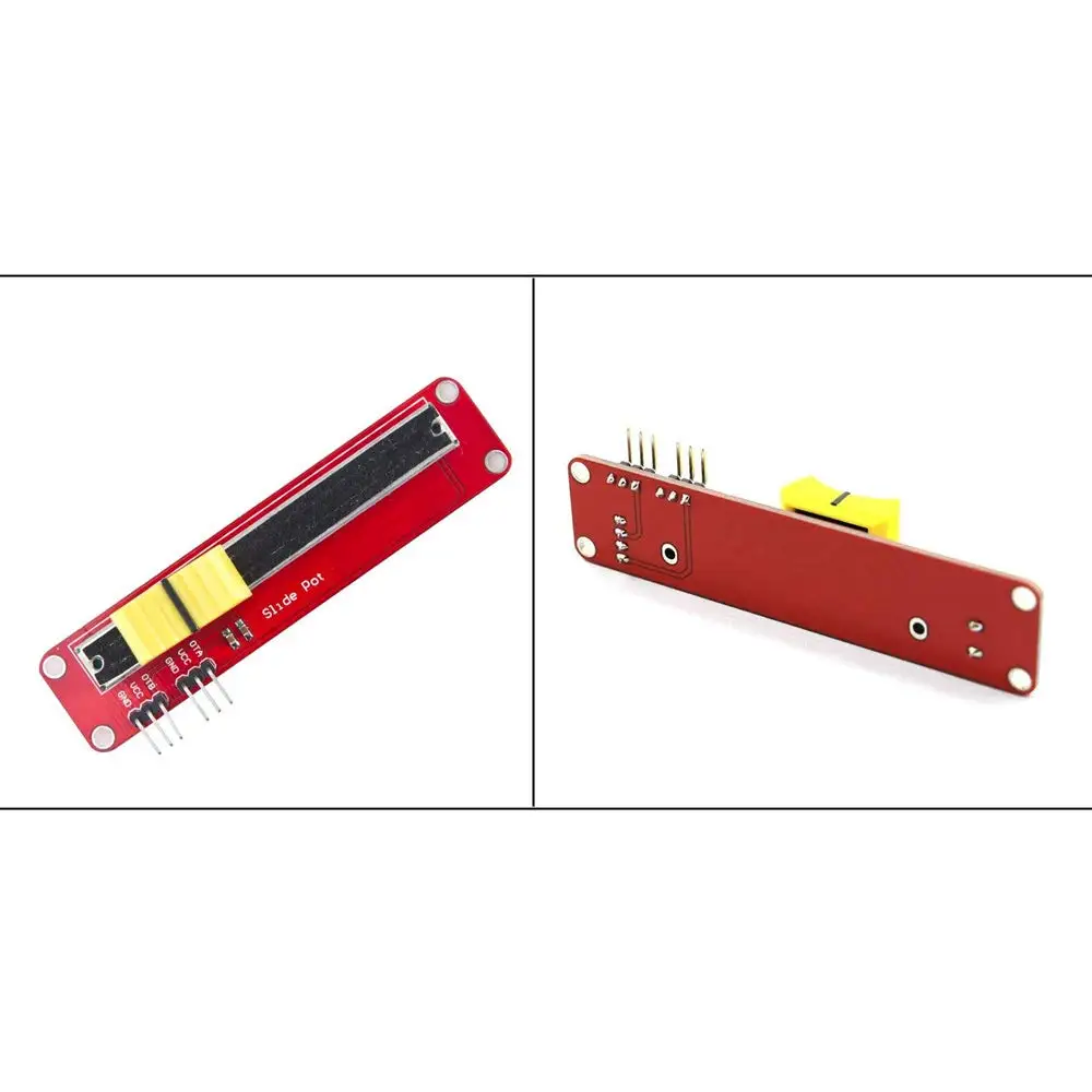 1 ชิ้นสีแดง 10 พัน Linear Potentiometer สไลด์โมดูลอะนาล็อกเซนเซอร์ 3.3 โวลต์ - 5 โวลต์ Dual Output สําหรับ Arduino MCU ARM Electronics โมดูล