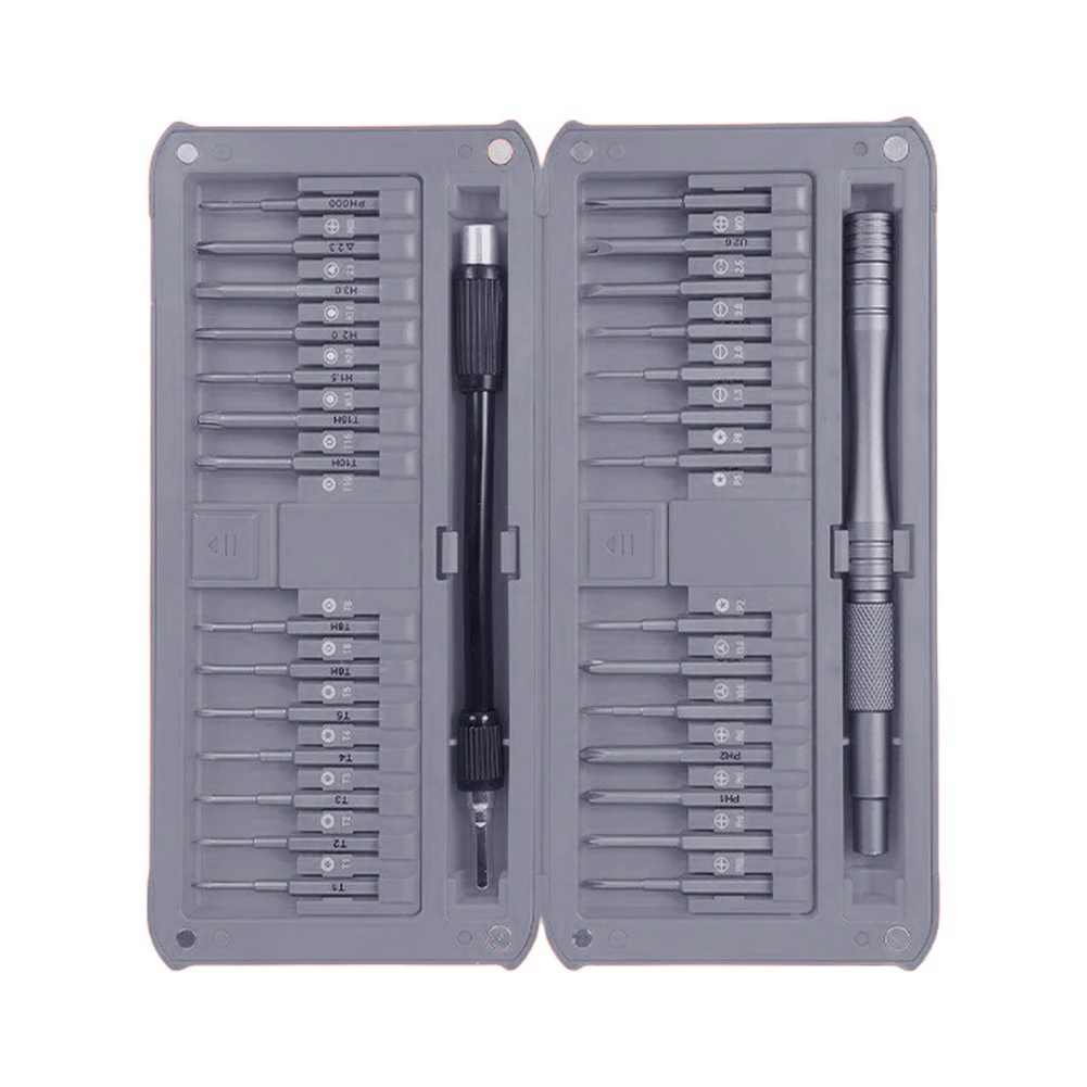 30 In 1 Precision Screwdriver Set Magnetic Extended Bits For Torx Hex PC Mobile Phone Repair Hand Tools Kit Orange Gray