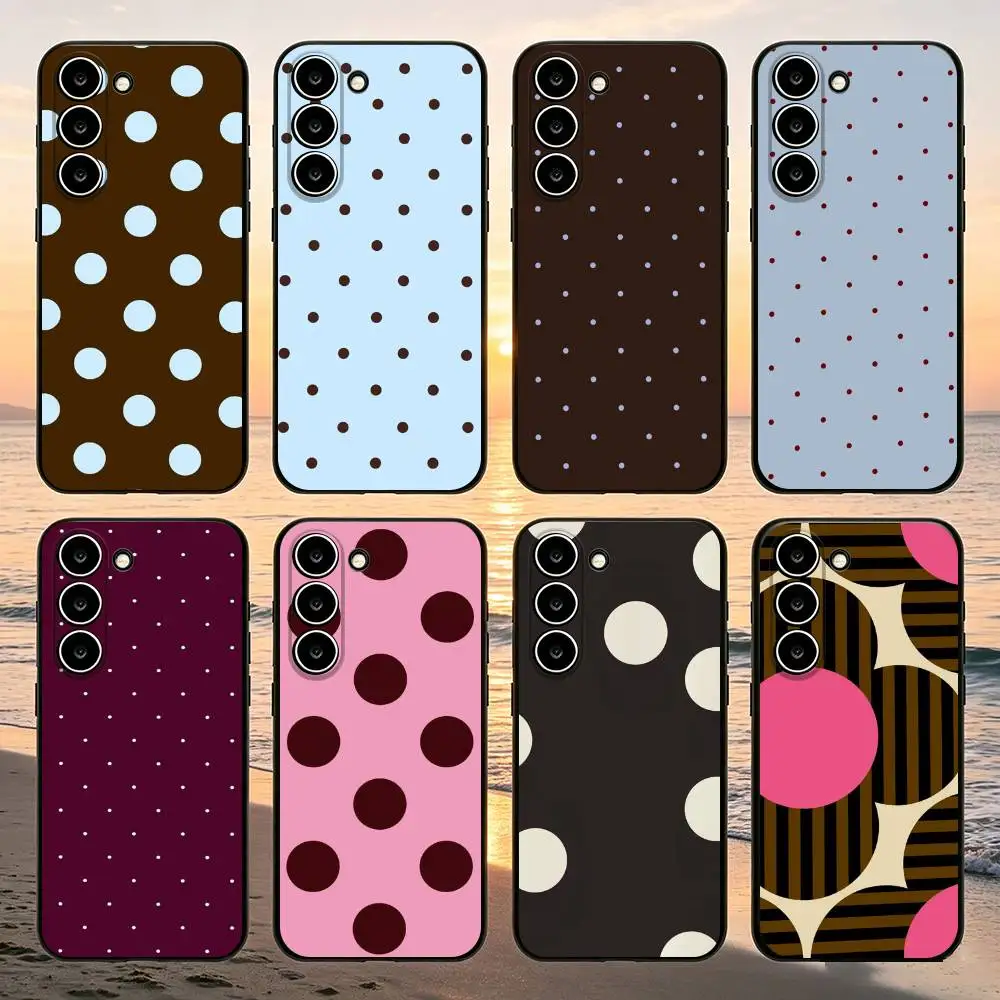 Korean Polka Dots Phone Case For Samsung Galaxy A52 A42 A32 A22 A12 A02S A72 A73 A51 A41 A31 A21S A71 A30S Black Cover