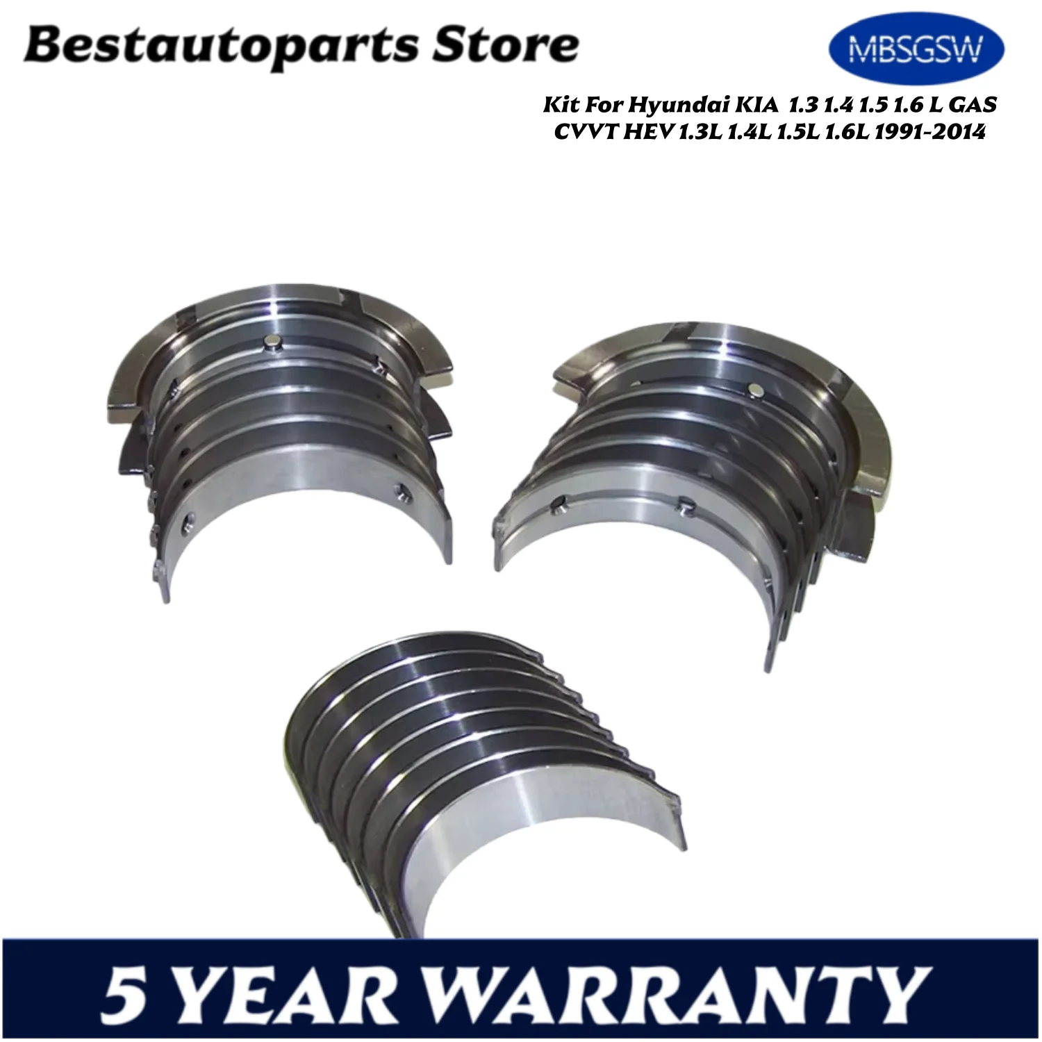 STD Engine Main & Con-rod Bearing Set Fit Kit For Hyundai KIA  1.3 1.4 1.5 1.6 L GAS CVVT HEV 1.3L 1.4L 1.5L 1.6L 1991-2014
