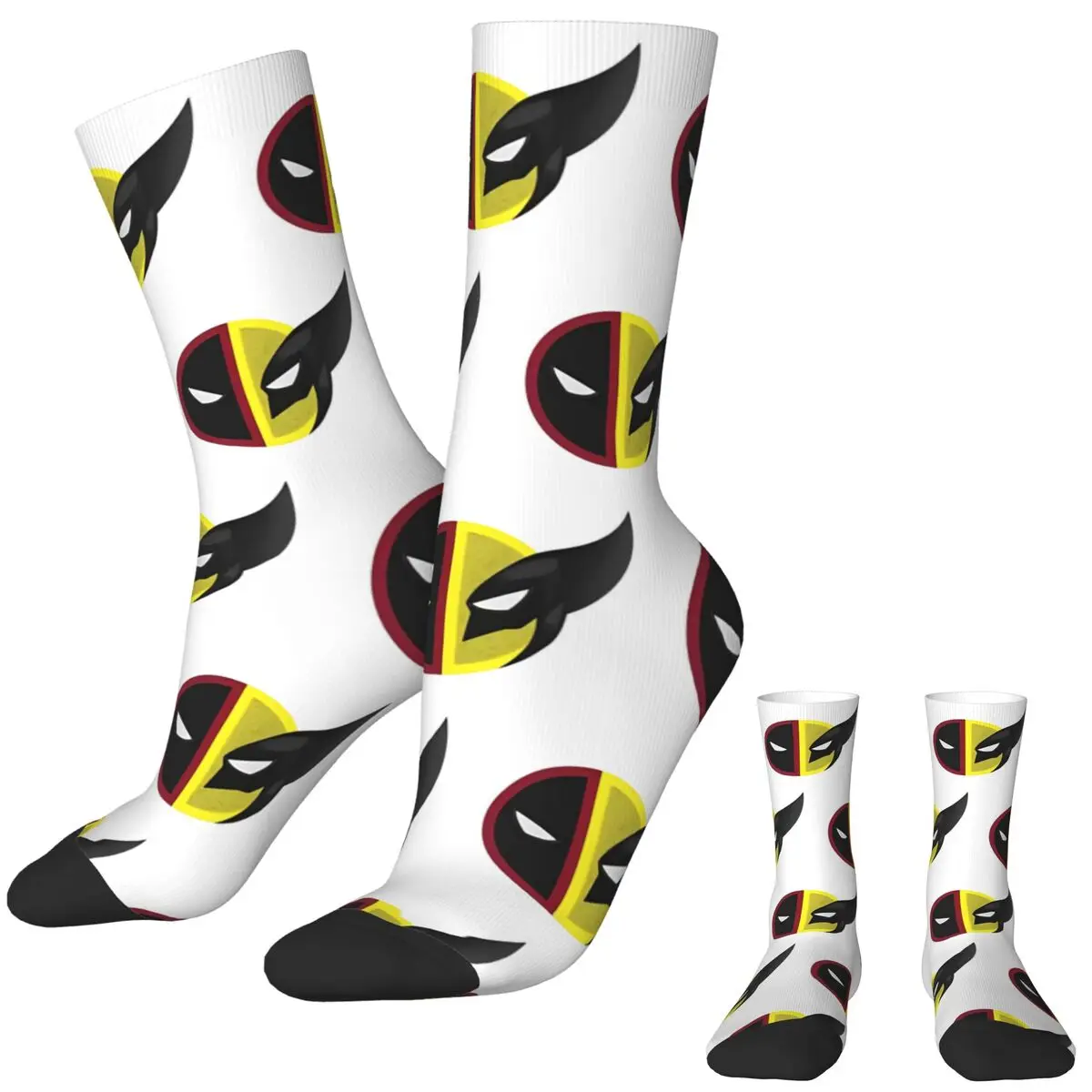 Deadpool Wolvierine Brand Logo SuperHero Socks Korean Stockings Autumn Non Slip Men Socks Soft Pattern Outdoor Socks