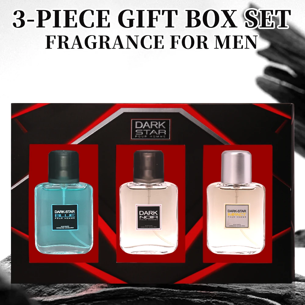 Men's Eau De Toilette Spray Gift Box 3 Piece DARK STAR Gift Set 1 Fl Oz/bottle Long Lasting Fragrance 3 Different Flavor