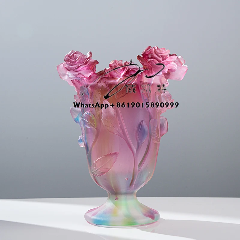 Middle East Crystal Incense Burner Rose Customized Home Decor Vase
