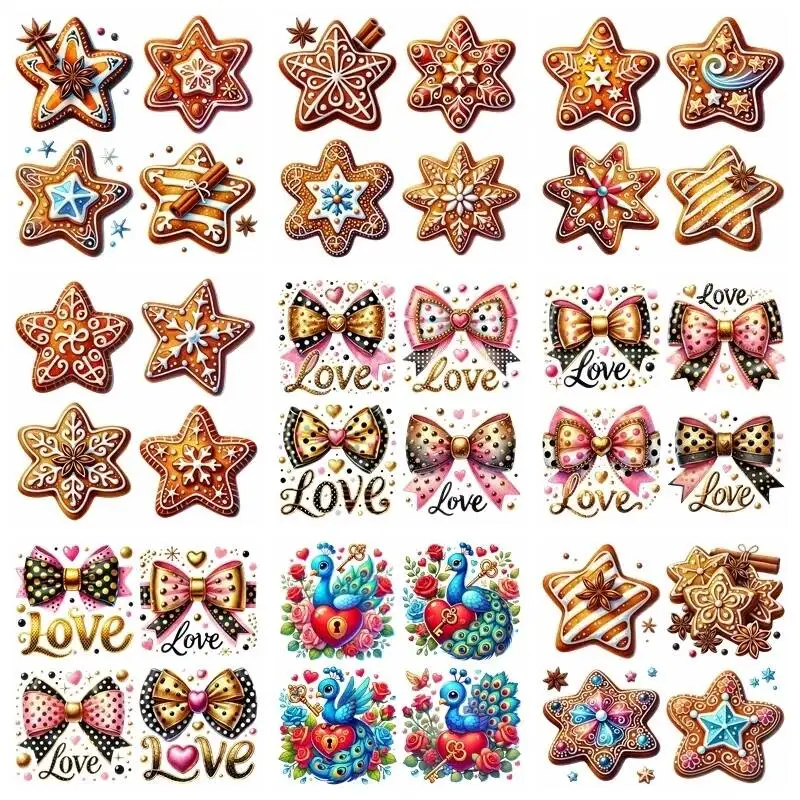 

Мультяшная морская звезда, павлин, бант, железная переводная наклейка, сделай сам, A-уровень, моющийся термопресс, аксессуары с принтом, детская одежда, нашивка