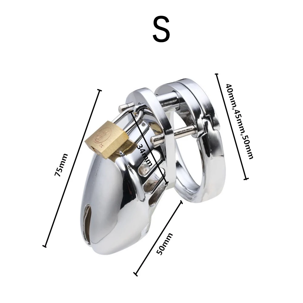 New Male Stainless Steel Cock Cage Penis Ring CB6000S Chastity Cage  Metal Phallus BDSM Bondage New Lock Adult Sex Toys for Men