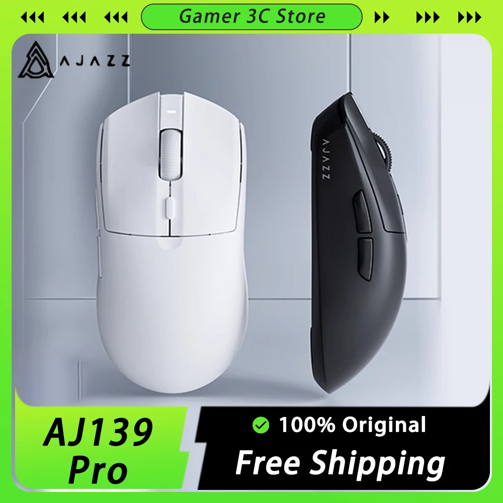 

Ajazz AJ139 Pro 4K Wireless Mouse PAW3395 Sensor Nordic 52840 Chip 2.4G FPS Gaming Mouse 65g Light Weight Pc Gamer Office Mac