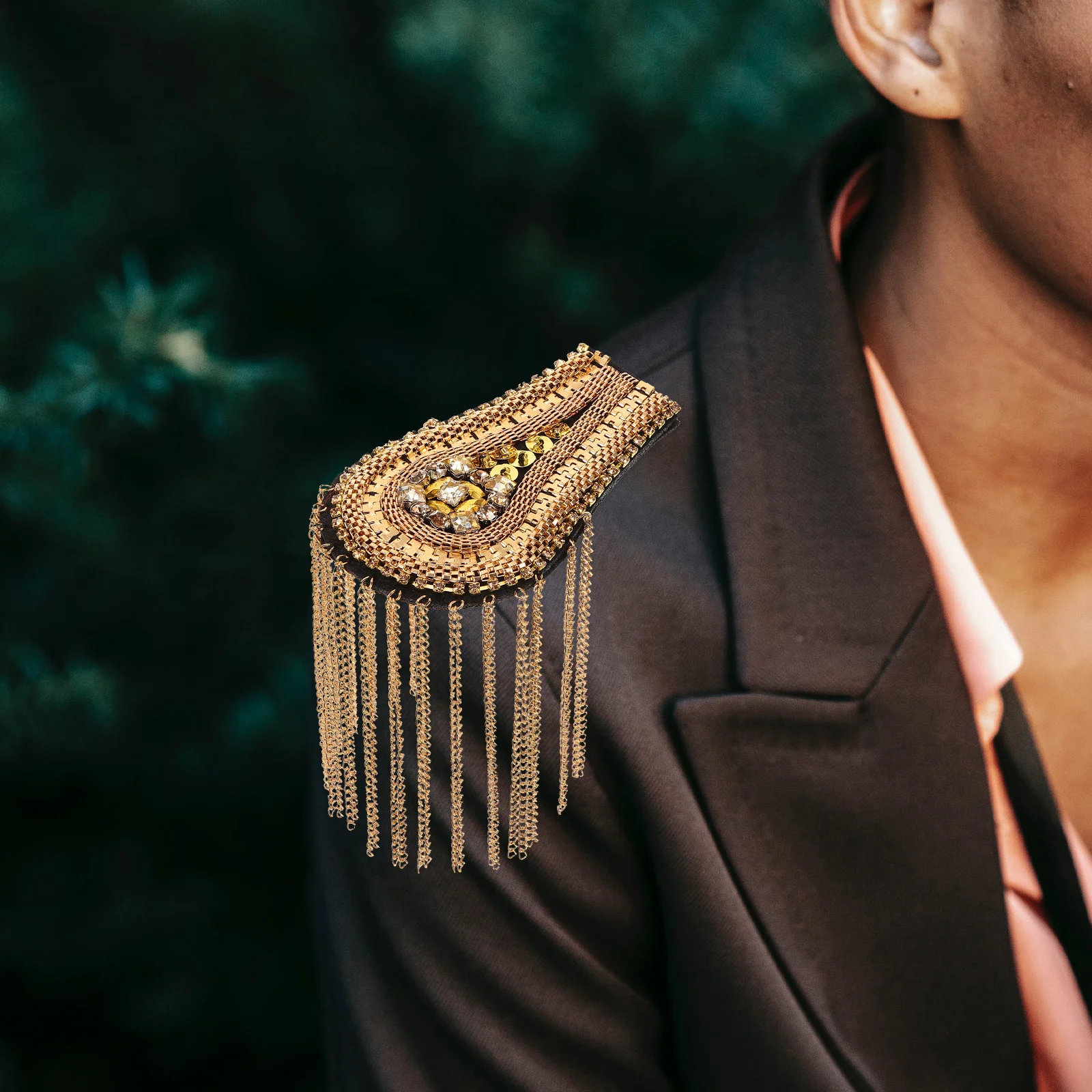 

4Pcs Tassel Link Chain Epaulettes Shoulder Badge Costume Decoration Uniform Shoulder Arm Ornament Tassel Epaulettes